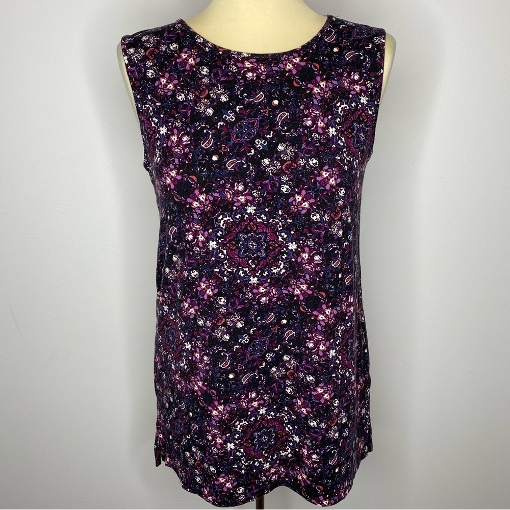 J. Jill Wearever Collection Multicolor Medallion Print Sleeveless Top